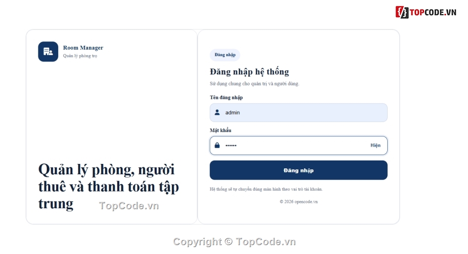 Website quản lý,quản lý phòng,quản lý phòng trọ